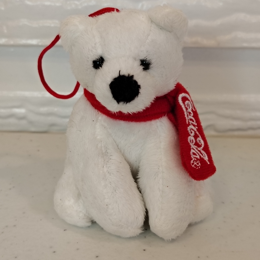 Coca Cola Polar Bear Ornament Plush~ CHRISTMAS HOLIDAY PARTY GIFT NOSTOLGIA